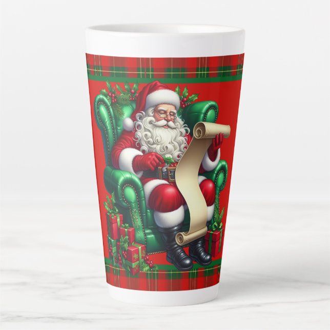 Santa With List   Latte Mug (Front)