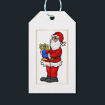Santa with Menorah Chrismukkah Gift Tag<br><div class="desc">This is gift tag goes with the gift wrap that I have in which Santa is holding a menorah.  On the back is the information area for To and From.  Designed by Sheila Cicchi,  Brownielocks.com. All Rights Reserved.</div>