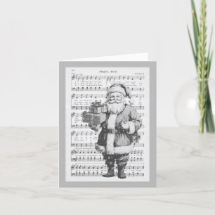 Santa With Music  Thank You Card