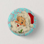 Santa with Peppermints Button