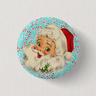 Santa with Peppermints Button