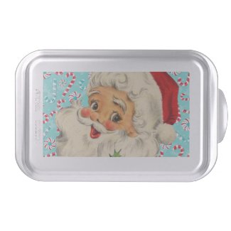 Santa with Peppermints Cake Pan