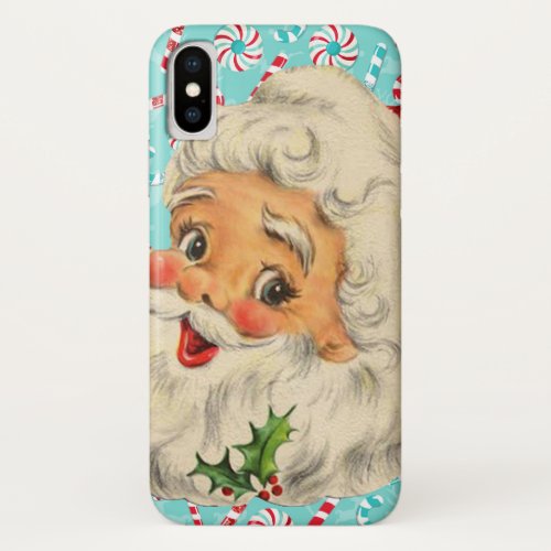 Santa with Peppermints iPhone X Case