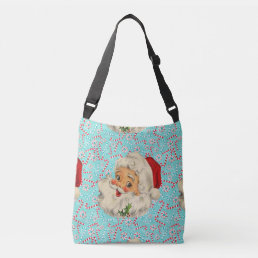 Santa with Peppermints Crossbody Bag