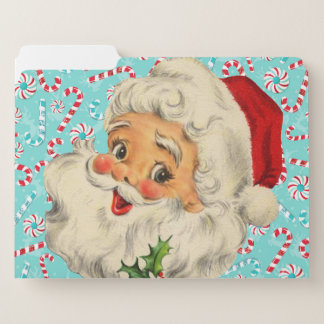 Santa with Peppermints File Folder