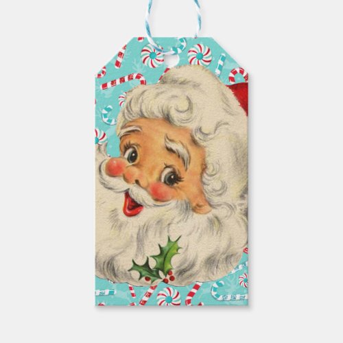 Santa with Peppermints Gift Tags