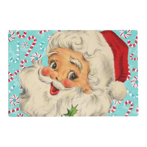 Santa with Peppermints Placemat