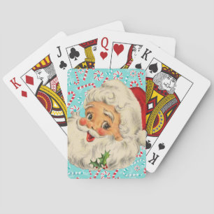Santa with Peppermints Poker Cards
