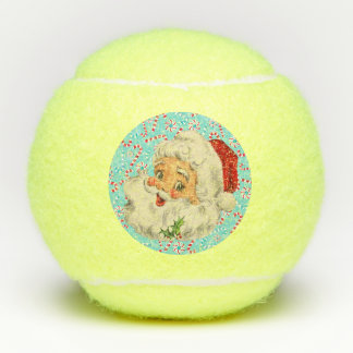 Santa with Peppermints Tennis Balls