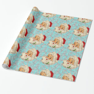 Santa with Peppermints Wrapping Paper