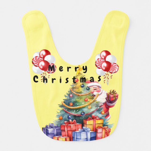 Santa with presents baby bib (Front)