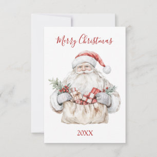 Santa with Presents Christmas Note Card