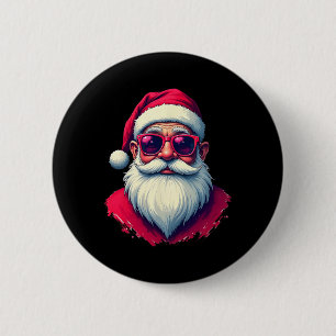 Santa With Red Sungles In A Clic Holiday Style Button