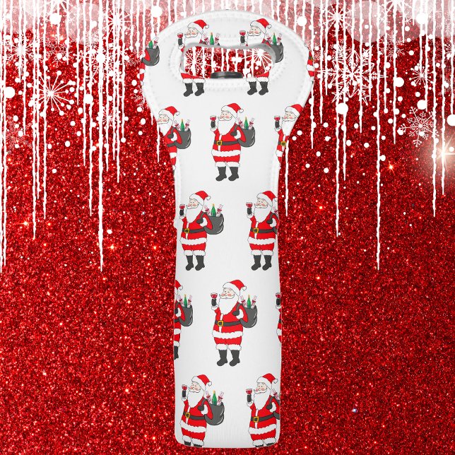 Santa With Red Wine Glass & Wine Sack Christmas Wine Bag (Creator Uploaded)
