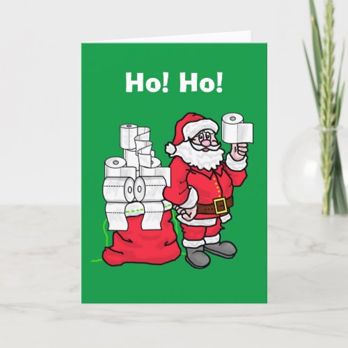 Santa with Sack of TP Christmas Card