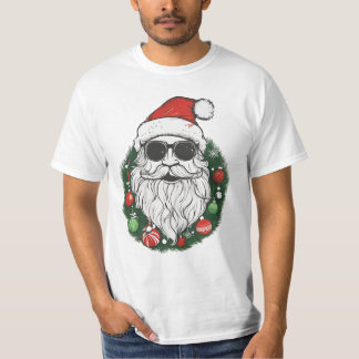 Santa with Sunglasses | Cool & Festive Christmas  T-Shirt