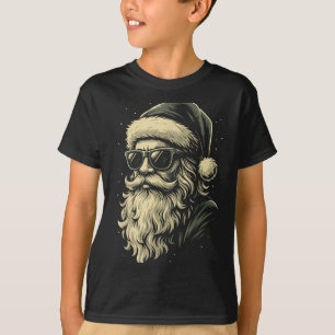 Santa With Sungles Christmas Xmas For Men Boys T-Shirt