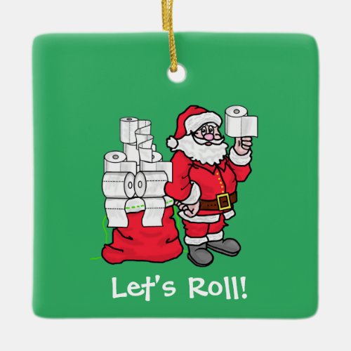 Santa With Toilet Paper Christmas Ornament