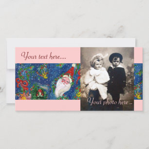 SANTA WITH TOYS , CHRISTMAS NIGHT HOLIDAY CARD