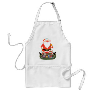 Santa with Train Adult Apron