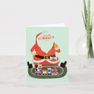 Santa with Train Holiday Card