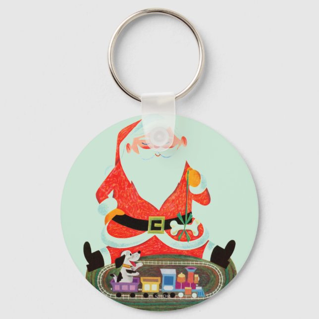 Santa with Train Keychain (Front)