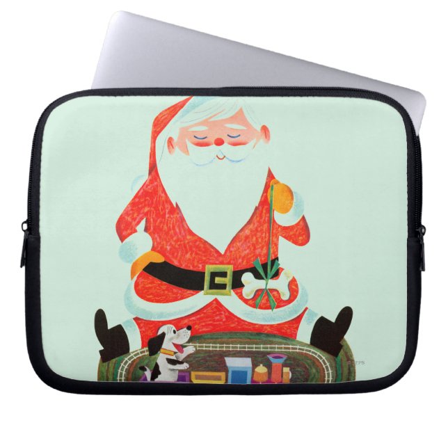 Santa with Train Laptop Sleeve (Front)