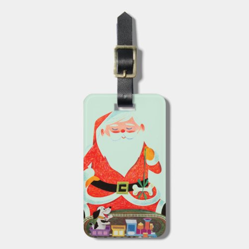 Santa with Train Luggage Tag