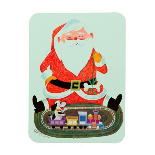 Santa with Train Magnet