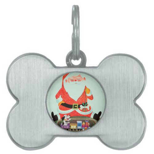 Santa with Train Pet Tag