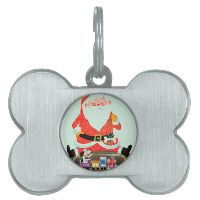 Santa with Train Pet Tag (Front)