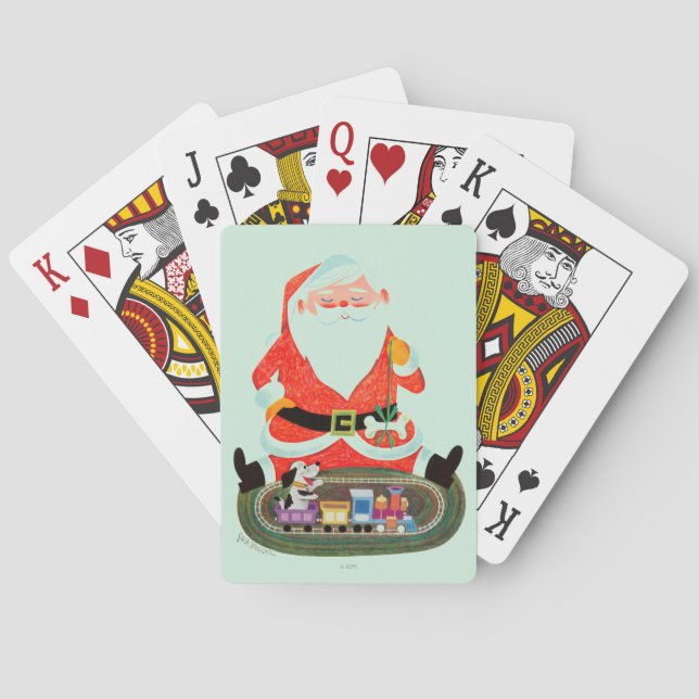 Santa with Train Poker Cards (Back)