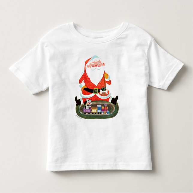 Santa with Train Toddler T-shirt (Front)