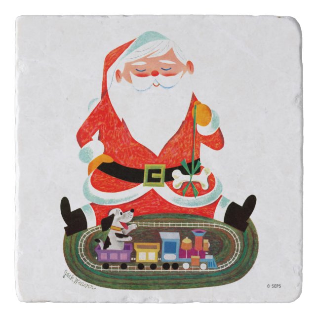 Santa with Train Trivet (Front)