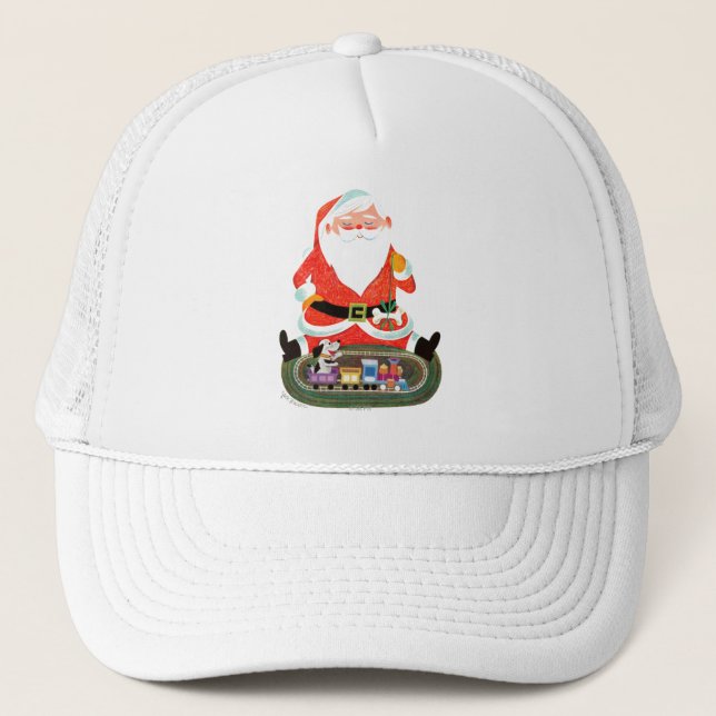 Santa with Train Trucker Hat (Front)
