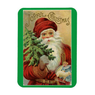 Santa With Tree Magnet