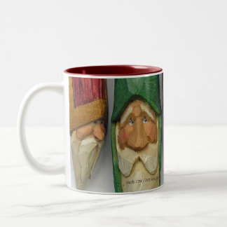 Santa Woodcarvings (No. 0701) Two-Tone Coffee Mug