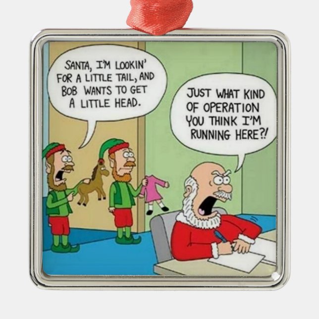 Santa Workshop Operation Metal Ornament (Front)