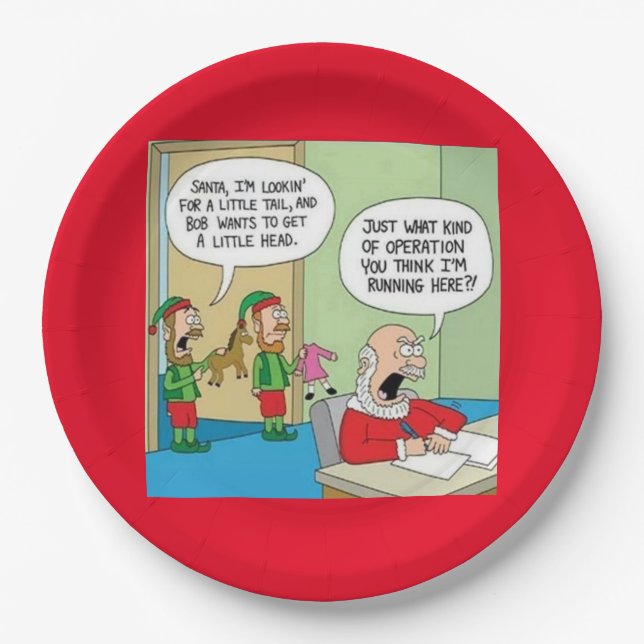 Santa Workshop Operation Paper Plates (Front)
