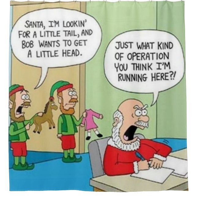 Santa Workshop Operation Shower Curtain (Front)