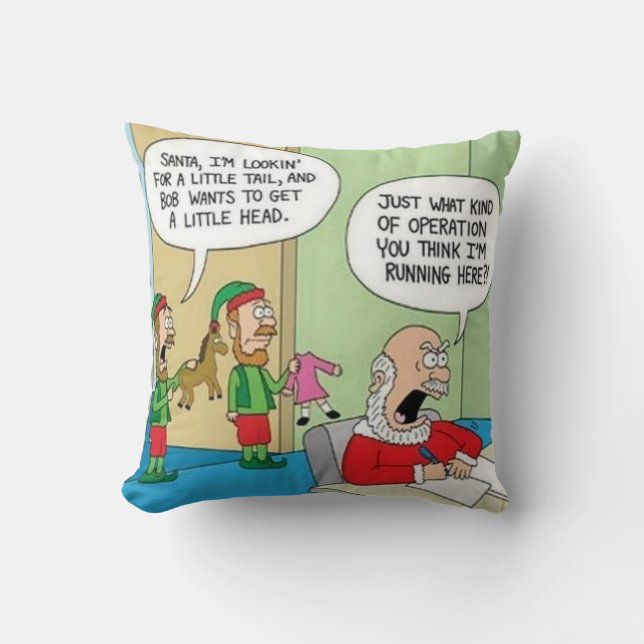 Santa Workshop Operation Throw Pillow (Front)