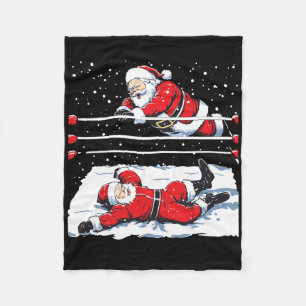 Santa Wrestling Lover Wrestler Christmas Xmas Paja Fleece Blanket