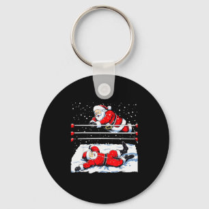 Santa Wrestling Lover Wrestler Christmas Xmas Paja Keychain