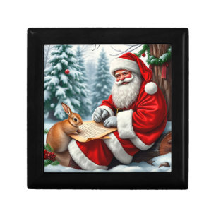 🎅 Santa Writing Letter Snowy Forest Cozy Christma Gift Box