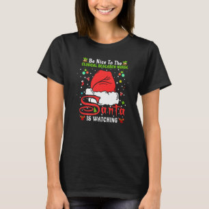 Santa Xmas Be Nice To The Clinical Research Nurse  T-Shirt