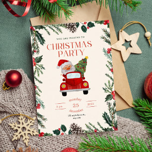 Santa xmas Dinner Party Christmas Jingle and Mingl Invitation