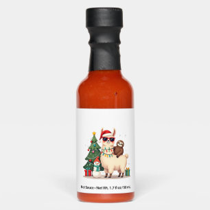 Santa Xmas Funny Llama Sloth Christmas (2) Hot Sauces