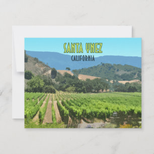 Santa Ynez California Vineyard Vintage Flat Card