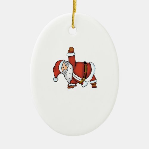 Santa Yoga _ Christmas Design with a Yoga Santa Ceramic Ornament