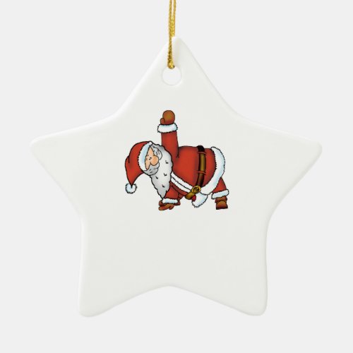 Santa Yoga _ Christmas Design with a Yoga Santa Ceramic Ornament